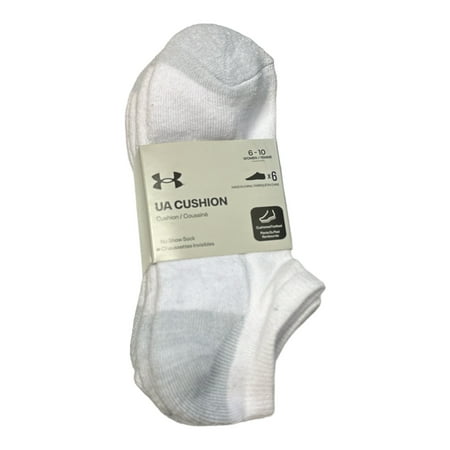 Under Armour Women S Cushioned Footbed Arch Support No Show Socks Size 6-10 (Halo Grey) - Bellso